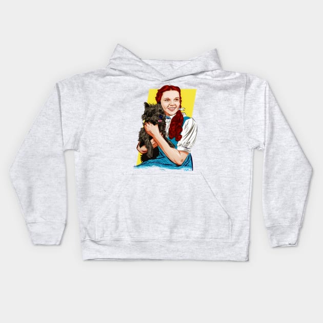 Judy Garland - An illustration by Paul Cemmick Kids Hoodie by PLAYDIGITAL2020